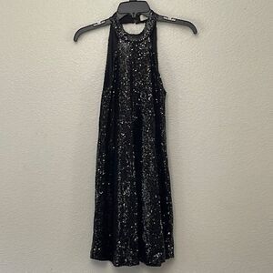 Impressions Black Sequins Dress Size Small